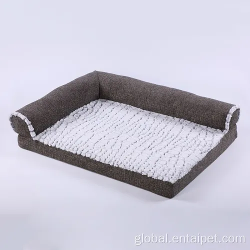 Dog Bed Couch Luxury Dog Faux fur Cat Rectangular Bolster Bed Supplier